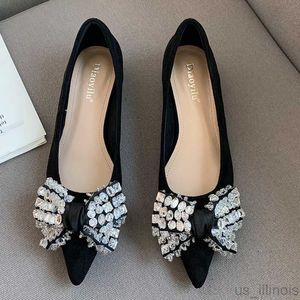 Kleid Schuhe Herbst Frauen Schuhe Damen Wohnungen Weibliche Strass Schmetterlingsknoten Hochzeitsschuhe Für Frauen Pumps Party Spitzschuh Niedrige Absätze