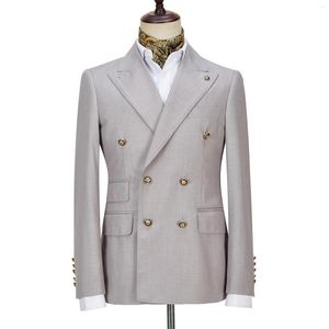 남자 양복 남자 정장의 블레이저 2023 웨딩 양복 조끼 신랑을위한 격자 무늬 슬림 핏 사업