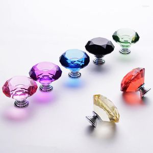Trädgårdsdekorationer grossist kristallmöbler handtag skåp lådor hantverk diamantform zinklegering
