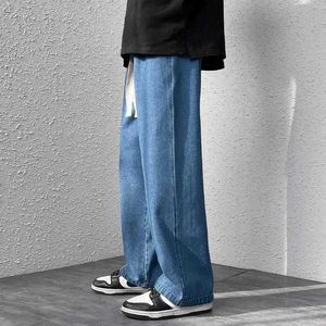 Мужские джинсы весна осень 2022 г. Черно -голубая эластичная джинсовая джинсы мужская прямая широкая широкая нога уличная одежда для грузовых брюк Z0508 Z0508