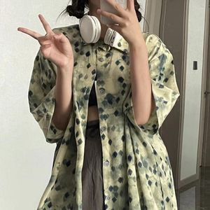 Kadınlar bluzlar Deeptown Vintage Kadınlar Kısa Kollu Gömlek Japon Harajuku Moda Büyük Boy Bluz Şık Yaz Üstü Kadın Koreli