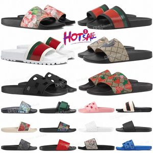 Designer Slippers For Women Mens Slides Floral Brocade Flats Gear Bottom Tiger Snaker Ace Bee Flop Flip Canvas green Casual Fashion Beach Shoes Sandal 48xG#