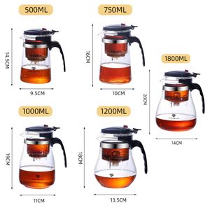 Coffee Tea Tools Add to Wish List Tea Pot For Tea With Infuser Glass Kettle Tea Maker Heat Resistant Flower Tea Herbal Pot Convenient Office Coffee Tea Teaware P230508