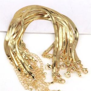 Corrente 10pcs Finishing Flat Snake Bracelet Correntes de ouro banhados DIY Fazendo descobertas 3mm 4mm 5mm 230506