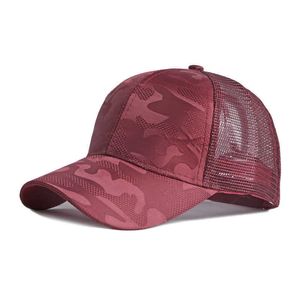 Snapbacks 6Colors Diy Custom Brodery Baseball Cap Women Solid justerbar camo mesh Snapback Hat med brev G230508