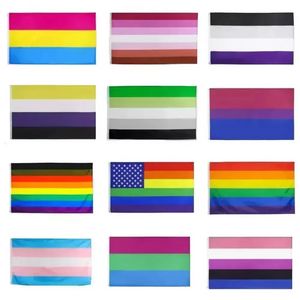 Fast Delivery 30 styles 150x90cm Rainbow Flags Lesbian Banners LGBT Flag Polyester Colorful Flag Outdoor Banner Gay Flags CPA4205 ss0508