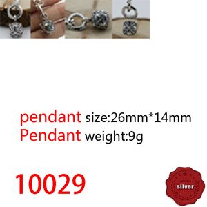 10029 Fashionable S925 Sterling Silver Retro Cross Flower Pendant Net Red Ball Letter Personalized Classic Punk Hip Hop Style