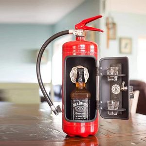 Decorative Objects Figurines Fire Extinguisher Shape Wine Box Mini Bar Cabinet Crafts Ornaments Decoration Champagne Liquor Storage Fireman s Gift 230508