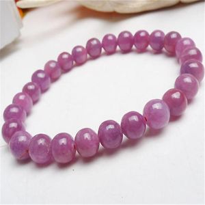 Strand 7mm 8mm 9mm Genuine Red Rose Natural Stone Bracelets For Women Femme Charm Stretch Bracelet Round Beads Jewelry