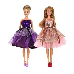 Kawaii Fashion Dress Kids Toys Districh Gifts Doll Association Miniature Attis of Barbie DIY Dyy Dressing Kids Phens