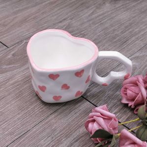 Coffee Tea Tools Add to Wish List 2023 Middle East Style Creative Coffee Tea Cup Heart Ceramic Cup Milk Porcelain Coffee Cups Table Cups Wholesale Gift P230508
