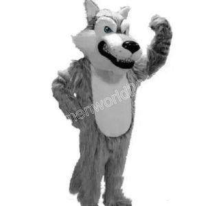 Professional Grey Wolf Mascot Costume Simulation Cartoon Character Outfits Suit vuxna outfit jul karneval fancy klänning för män kvinnor