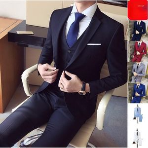 Męskie garnitury męskie odzież Suit męski na wesele cztery sezony swobodne podwójne odmiany spodnie i kurtka