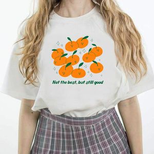 T-shirt feminina não é a camiseta gráfica de laranjas, mas ainda boas, moda coreana kawaii fofa girl shirt shirt tumblr engraçado hipster verão tops 230508