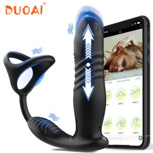 Vibratorer manlig drivande prostata massager bluetooth app control telescopic rumpa plug anal vibrator män gay dildo bdsm sex leksak för par 230508