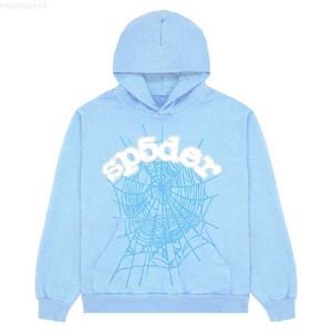 Spider Hoodie Sweatshirts Hudies 2023 Sky Blue Sp5der Men Women 1 Hip Hop Thug Thug Spider World 555555 Print pulver G230328