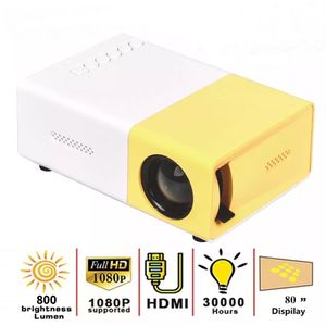 Mini Projector YG300 Pro LED stödde 1080p Full HD Portable Beamer Audio HDMI USB Video Projektor