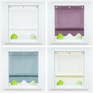 Vorhang 5 Farben Römische Vorhänge Wellenfenster Transparente Tüllvorhänge Schatten Voile Gardinenvolant Mit U-Form Für Küchendekoration 1 STÜCKE