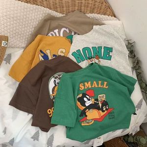 T shirts Printed Short Sleeve Tshirts Summer Brand Tops Kids Boys Tees Casual Fashion O neck 100 Cotton Pullover Shirt For 2 7Years 230508