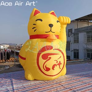 3m h inflável gato sortudo modelo de exibição ao ar livre para festival/ promoção ou propaganda