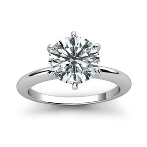 Solitaire Ring 925 sterling silver ring 1ct 2ct 3ct Classic style Diamond jewelry ring Wedding Party Anniversary Ring For Women 230508