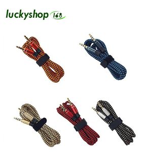 Braided Weave AUX Audio Cable 5FT 1.5M 3.5mm Male Stereo Audio Extendtion Cables For Cell phones MP3 Speaker Tablet