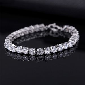 Chain Luxury 4mm Cubic Zirconia Tennis Bracelets Icepou Crystal Wedding for Momen Men Gold Silver Color 230508