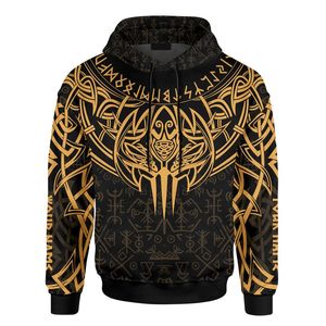 Erkek Hoodies Sweatshirts 2023 Moda Viking Runes Dövme 3d Tüm Baskılı Erkekler Sonbahar Kazak/Unisex Sweatshirt/Sıradan Fermuar Hoodie