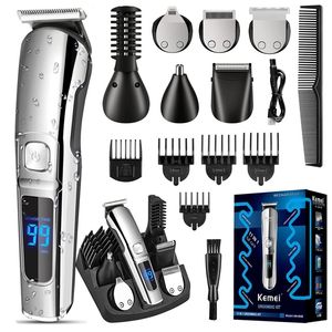 Hårtrimmer 11in1 vattentät hårtrimmer kit ansikte skägg kropp grooming kit hårklipper män trimer elektrisk hårklippmaskin 100-240v 230508