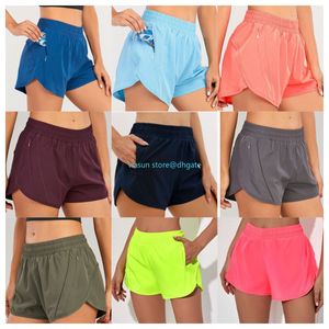 2024 LL Lemons Short Yoga Brand Womens Yoga Outfits High Weaist Shorts Exercise Fiess Wear Girls Running Pants Comple Sports S