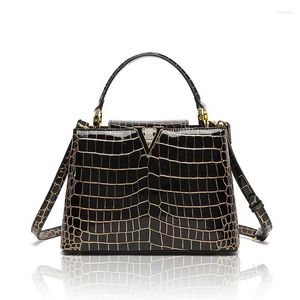 Вечерние сумки 2023 Кожаная женская сумка оригинальная кожа крокодила с одной плечом для женщин сумочка для женщин