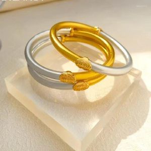 Bangle Trendy Jewelry Silicone Bracelet Bangles 2023 Trend Two Tone Gold Color Silver For Women Gift