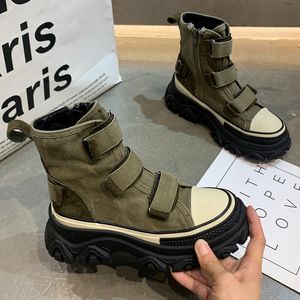 Boot Canvas Flats Platform Sport Chelsea ayak bileği sonbahar tasarımcısı kalın bayanlar koşu ayakkabıları gündelik gladyatör botas 230508