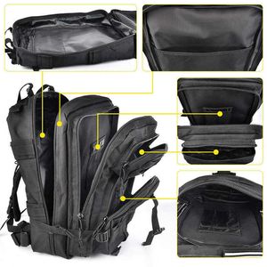 Backpacking Paketleri 25L 3P Taktik Askeri Outor Ordu Kamp Çantası Erkek Yürüyüş Spor Molle Paket Tırmanma Çantaları P230510