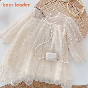 Abiti da ragazza Orso Leader Pizzo Neonate Manica lunga Estate Matrimoni Bambini Festa di compleanno Principessa Bambini Tulle Abiti 230508