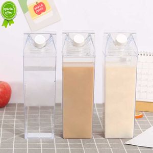 Milchkarton-Wasserflasche, transparenter Kunststoff, tragbar, durchsichtige Box für Saft-Tee-Flaschen, 1 Stück, 500 ml/1000 ml