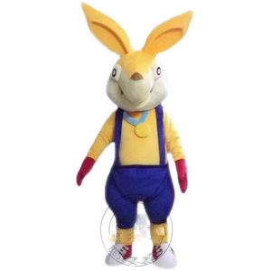 Vendita in fabbrica Taglia per adulti Costume da mascotte di coniglio giallo Festa di compleanno Anime Abito a tema Cartoon Abito di Halloween Vestito operato