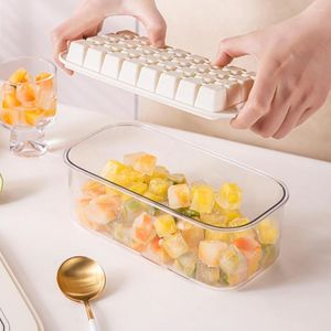 Baking Moulds Silicone Ice Box Useful Creamy Style Dust-proof Mold With Cover Home Supply Cube