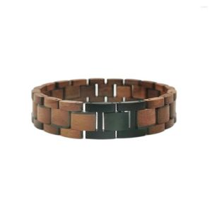 Bracelets de charme Pulseira de madeira de aço inoxidável para amantes Mulheres moda jóias elegantes casuais como presente namorado