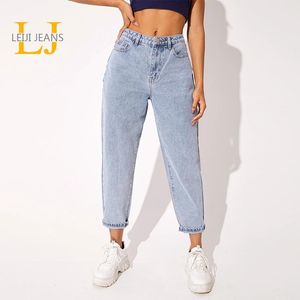 Jeans caviglia da donna jeans 2023 elastico in vita alta plus size jeans sciolte leaspe lady pantaloni in denim 6xl mamma harem jeans