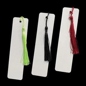 Sublimation Bookmark Blanks Double sides Printable Aluminum Metal Bookmarks Bulk DIY Bookmarks with Hole and Tassels