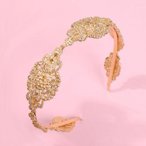 Klipsy do włosów Dubai vintage metalowa kobieta korona pusta kwiaty opaska opaska na głowę akcesoria dziewcząt biżuteria