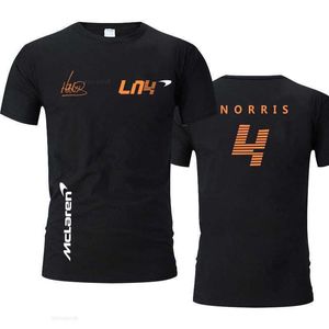 男性用TシャツレーシングクラブフォーミュラF1夏の男性と女性のための夏のTシャツソリッドカラーショートスリーブトップランドノリスマクラーレンチームTシャツ