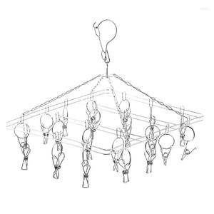 Hangers 15/20/28 Clips Stainless Steel Clothes Drying Rack Round Square Plum-Shaped Underwear Socks Towel Windproof