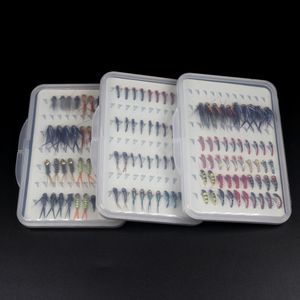 Baits Lures 40PCS Box Fishing Fly Set Stonefly Buzzers Beadhead Nymphs Epoxy Coated Portable Trout Box 230508