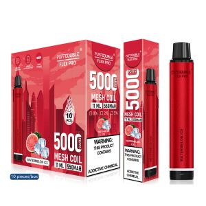 Original PUFF DOUBLE FLEX PRO 5000 puff Vape Disposable E Cigarette 650mah Rechargeable Battery Vape Pen 11ml Pre-filled Pods Device