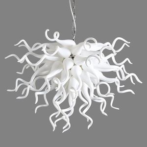 Vintage Pendant Lamps white color modern dining table light fixture Hand Blown Glass Chandeliers Luxury 28 Inches