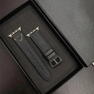 디자이너 시계 밴드 Apple Iwatch 패션 레터 P 순수 컬러 고급 가죽 watchband 교체 손목 밴드 스트랩 2305083pe