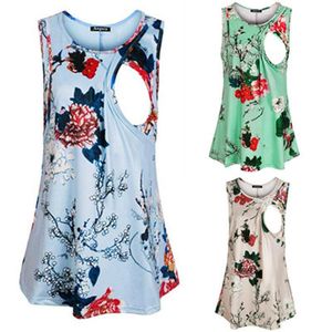 Maternidade Vestidos 2023 Vestido de enfermagem com estampa de flor reta de verão, vestido de enfermagem casual para mulheres roupas de gravidez femme femme