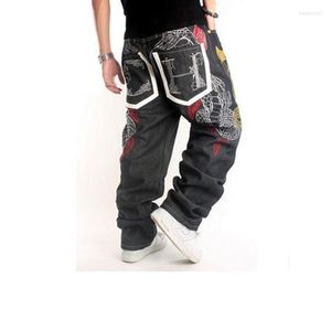 Jeans da uomo Pantaloni da strada con ricamo skateboard hip-hop in denim a lunghezza intera dal design originale da uomo